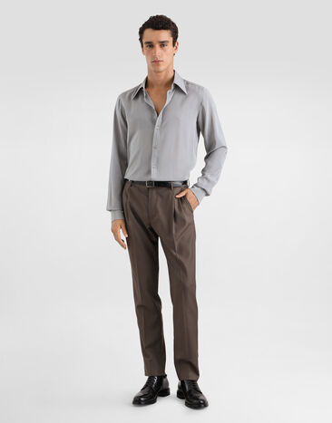 Dolce & Gabbana Gold shirt in silk jacquard Grey G5NP9TFJ1J4