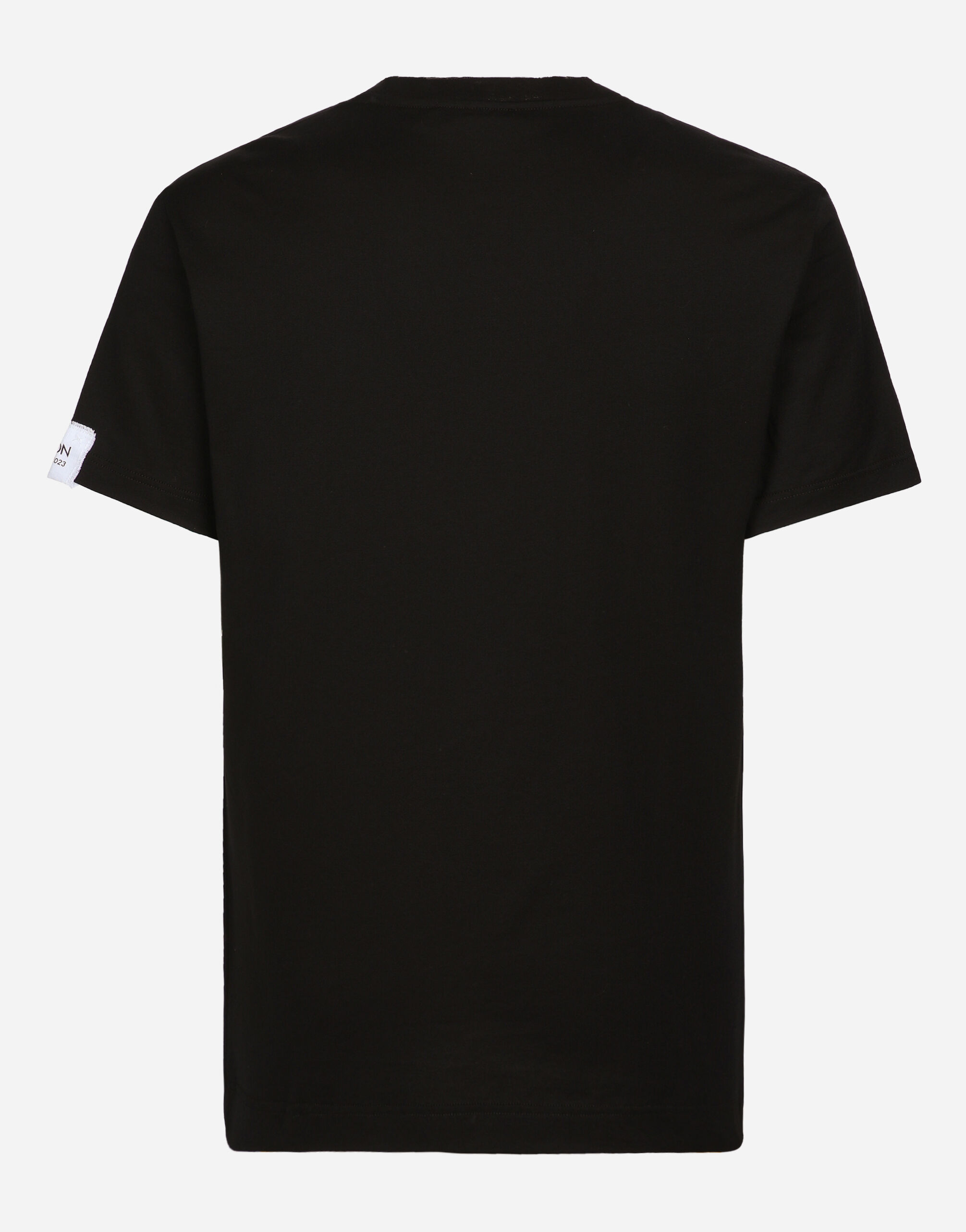 【DOLCE GABBANA】ラウンドネックTシャツ コットン パッチ ブラックのメンズ ラウンドネックTシャツ コットン パッチ