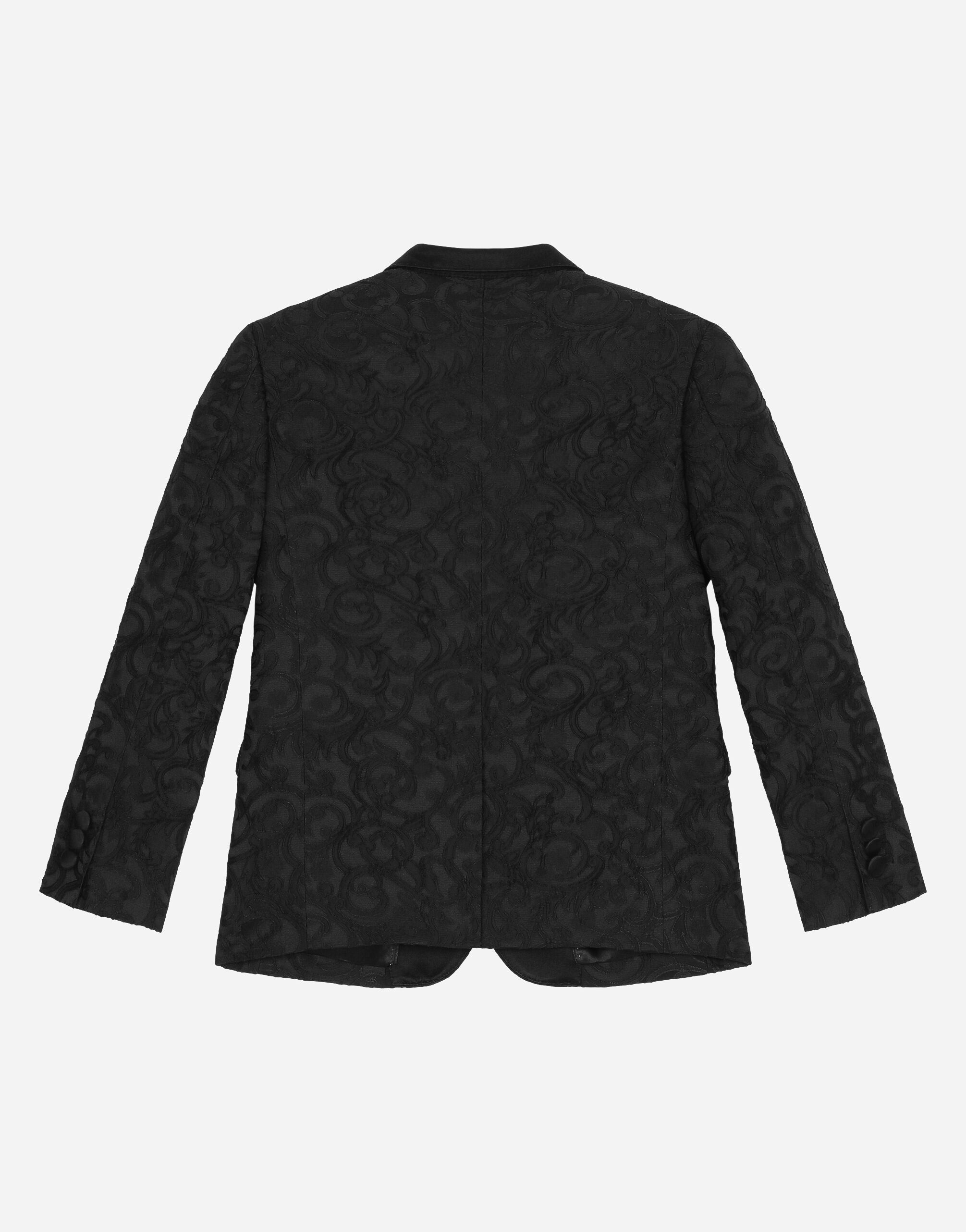 Single-breasted jacquard jacket in Black for Boys | Dolce&Gabbana® US