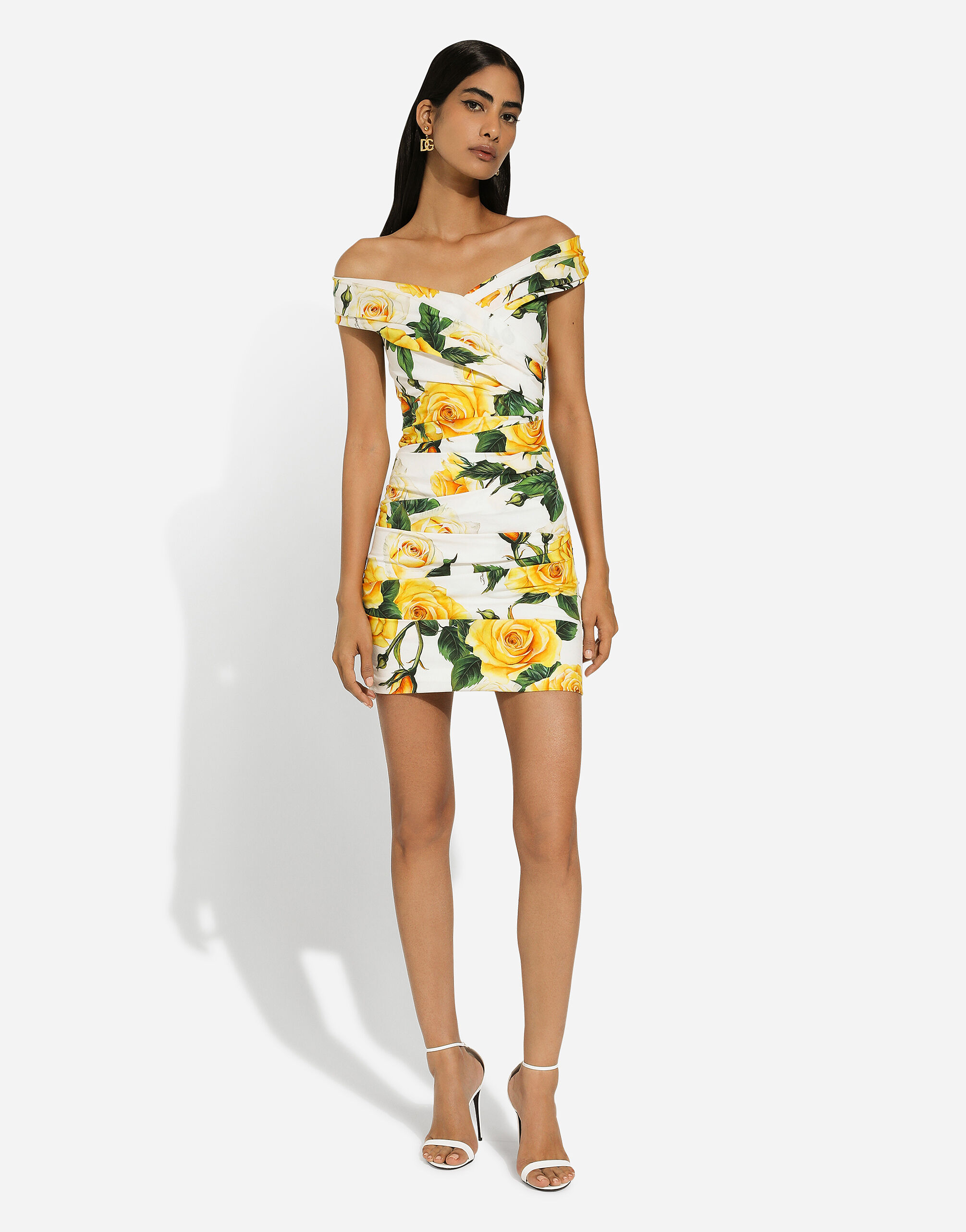 Dress with yellow roses cheap