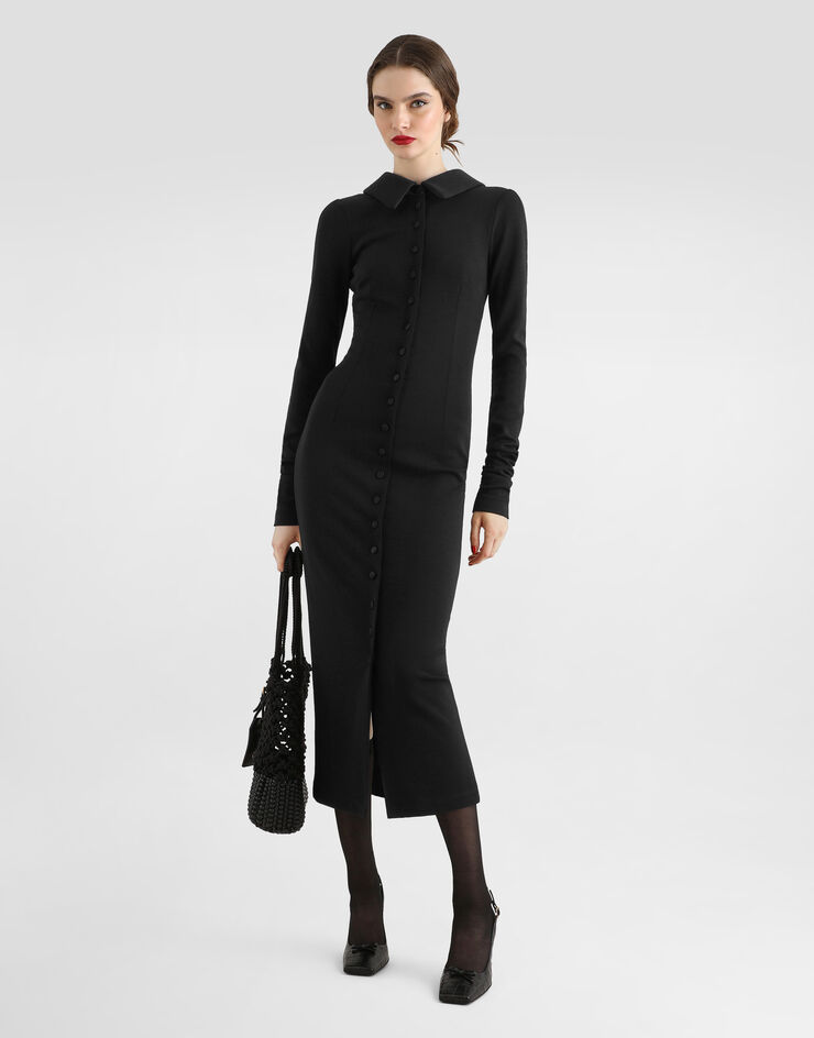 Dolce & Gabbana Wool jersey dress Black F632PTFUGVS