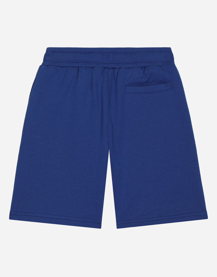 DolceGabbanaSpa Bermudas de chándal en punto con placa con logotipo Azul L4JQR1G7J3D