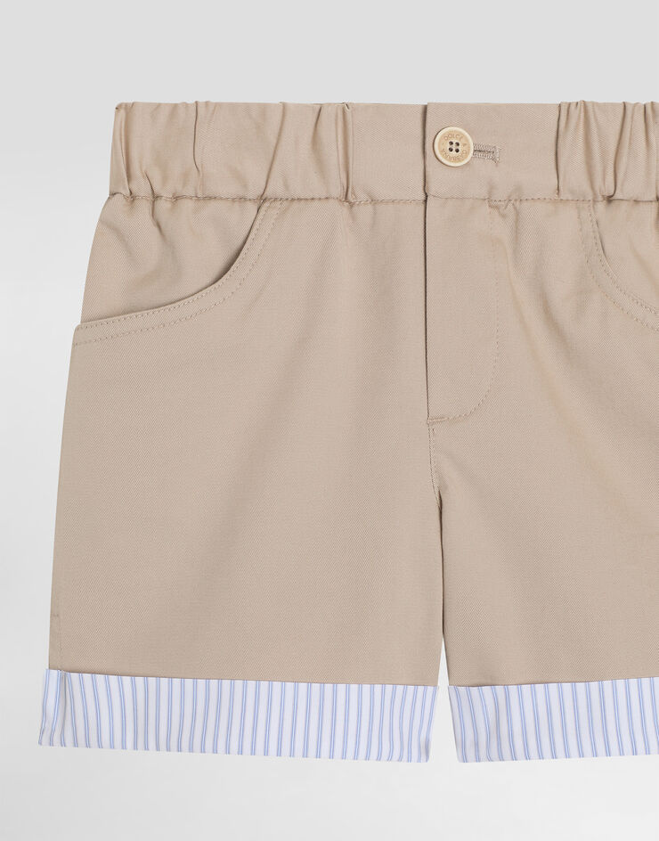Dolce & Gabbana Bermudas aus Gabardine mit Dolce&Gabbana-Logo Beige L13Q67G7N9I
