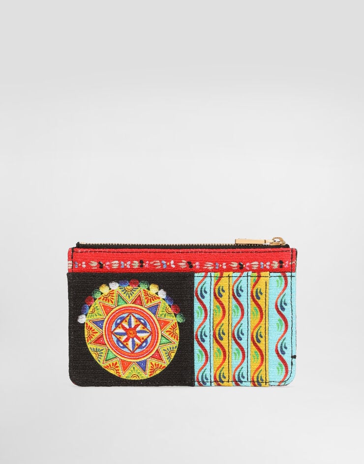 Dolce & Gabbana Carretto-print canvas card holder Multicolor BI1261A0890