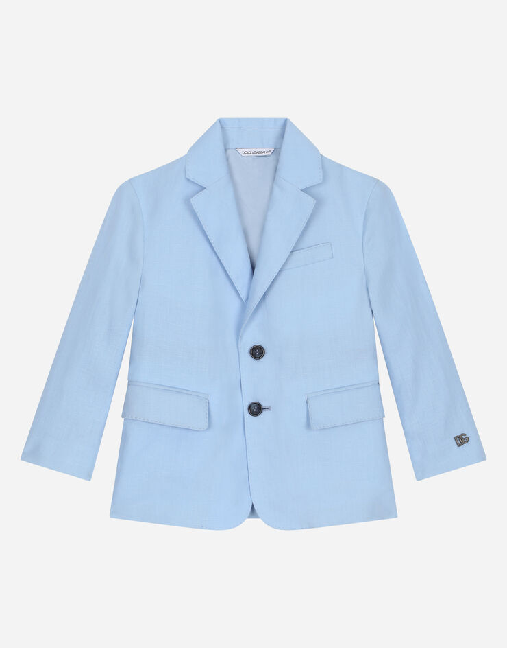 Dolce & Gabbana Linen single-breasted suit Azure L41U84FU4JB