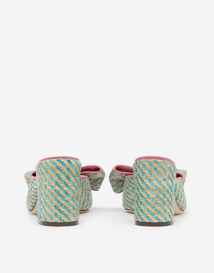 Dolce & Gabbana RAFFIA SLIDERS WITH BOW TÜRKIS/ROSA CR0977AX632