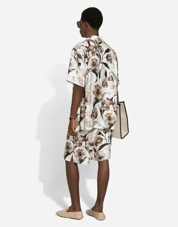 Dolce & Gabbana Floral-print silk jogging shorts Print GV37ATIS1UW