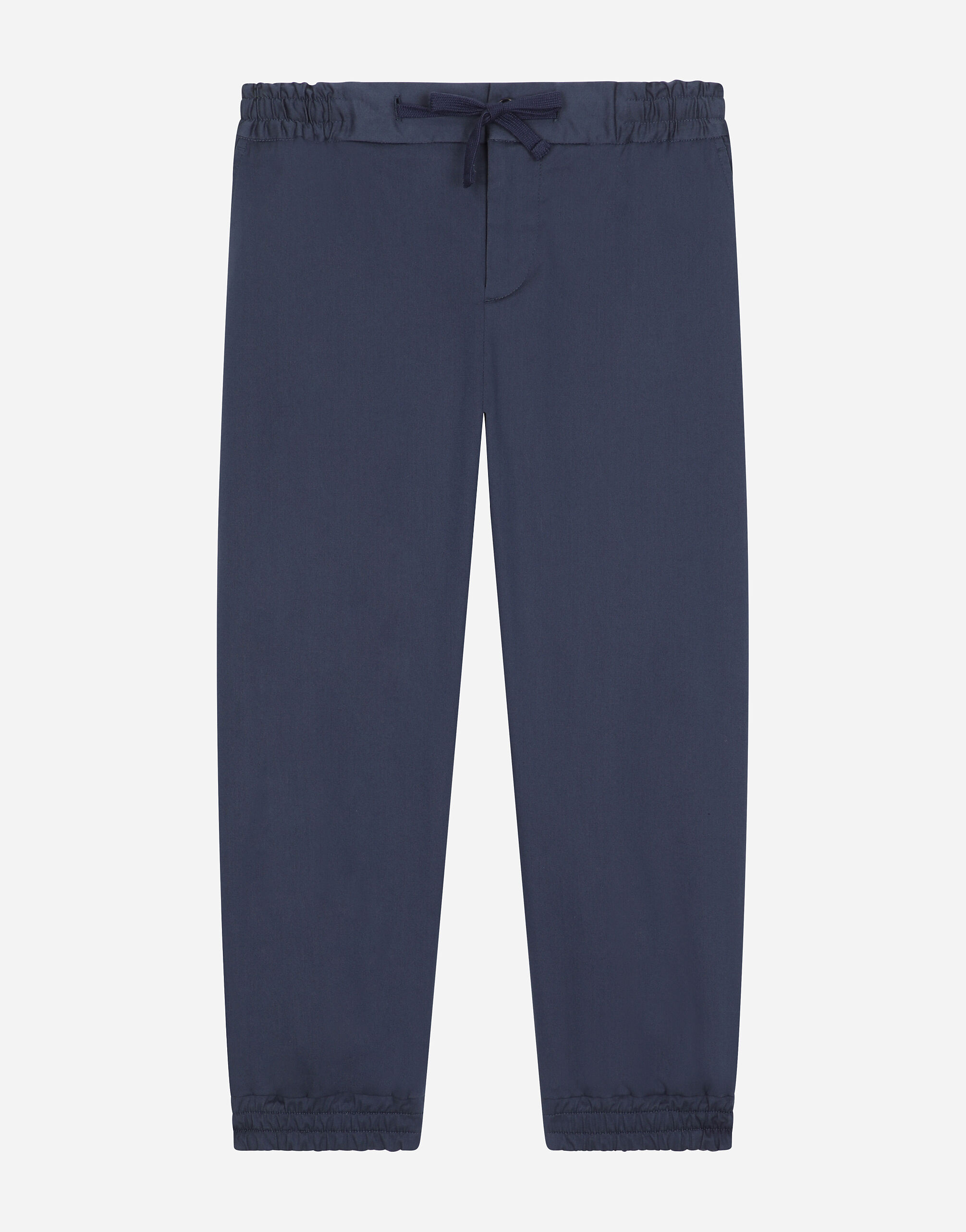 Stretch gabardine pants with logo tag in Azul for Boys