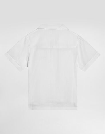 Dolce & Gabbana Non-stretch linen shirt with Dolce&Gabbana logo White L44S24FU4LH