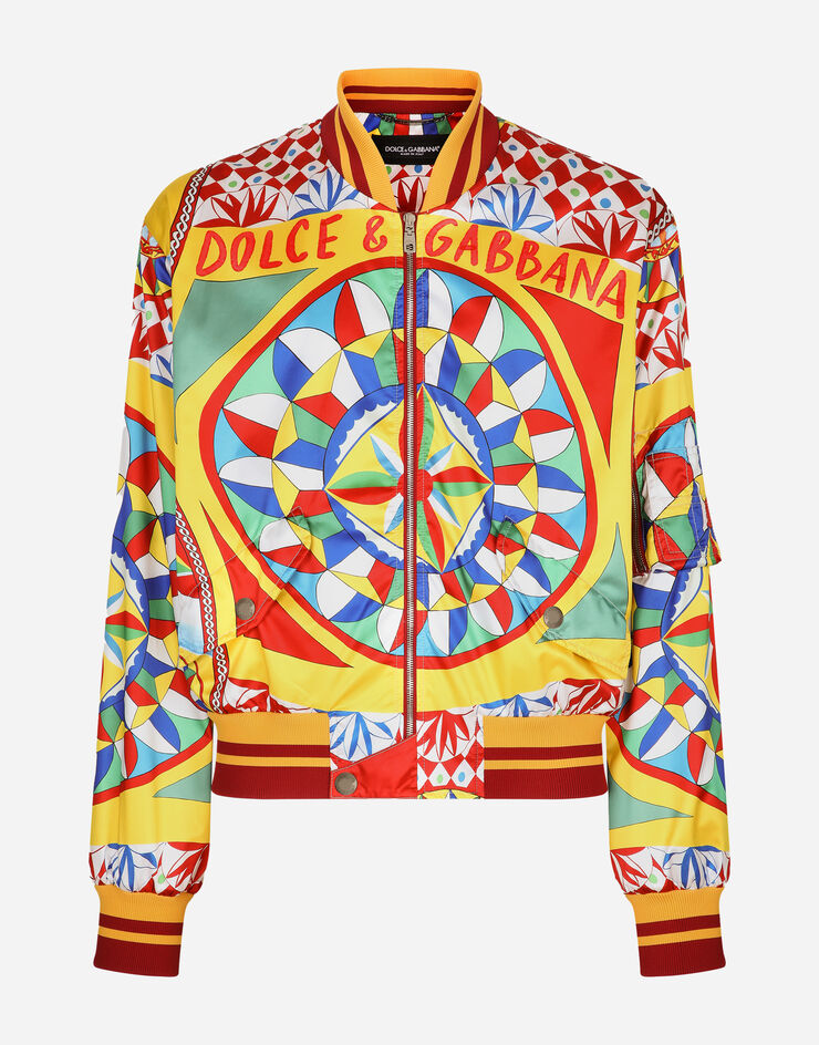 Carretto-print nylon jacket in Red for | Dolce&Gabbana® US