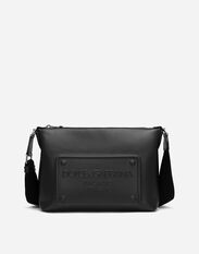 Dolce & Gabbana Calfskin crossbody bag with raised logo Black BM3004A8034