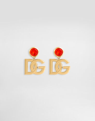 Dolce & Gabbana Clip earrings with logo Orange WER6M1W1111