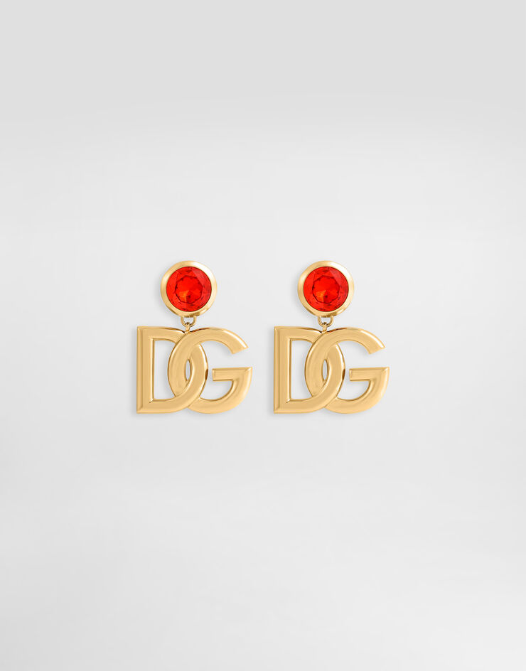Dolce & Gabbana Clip earrings with logo Orange WER6M1W1111