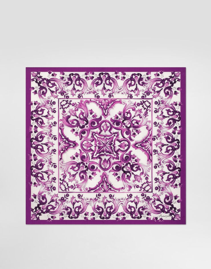 Dolce & Gabbana Majolica-print silk twill foulard Multicolor FN092RGDAOY
