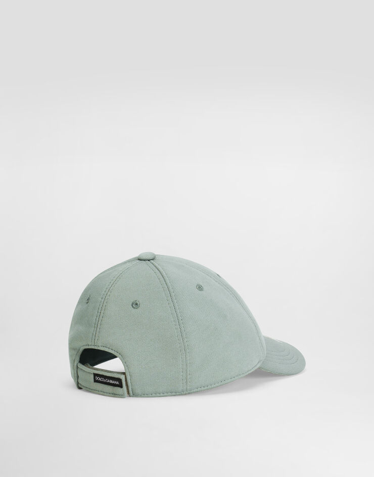 Dolce & Gabbana Fleece baseball hat with DG embroidery Green LB5H71G7PRP
