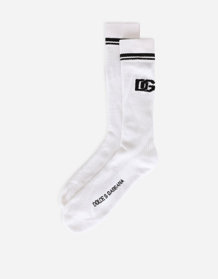 Dolce & Gabbana Chaussettes en coton jacquard à logo DG Multicolore GXI30TJACLT