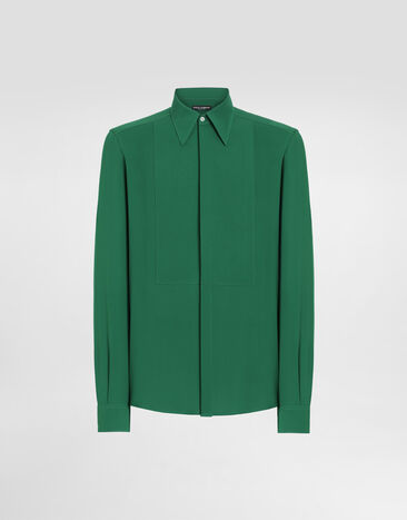 Dolce & Gabbana Crêpe de chine gold shirt  G5PD7TFU1U7