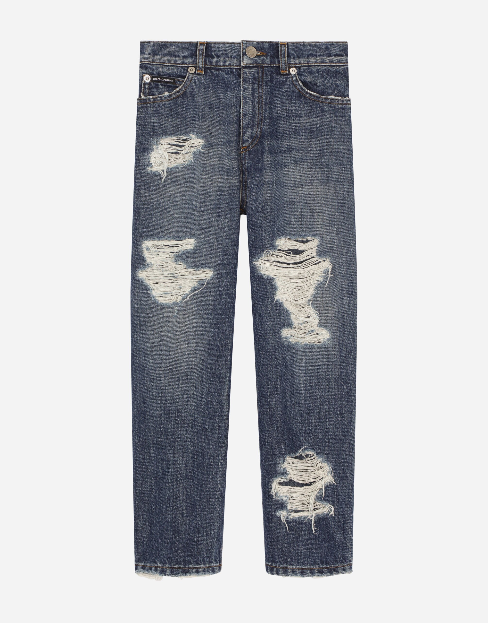 Dolce & Gabbana 5-pocket ripped denim jeans Blue L44P16LDB17