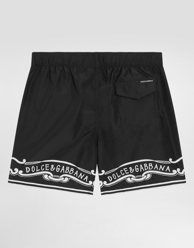 Dolce & Gabbana Fabric swim trunks with bandanna print Print L4J818ON04M