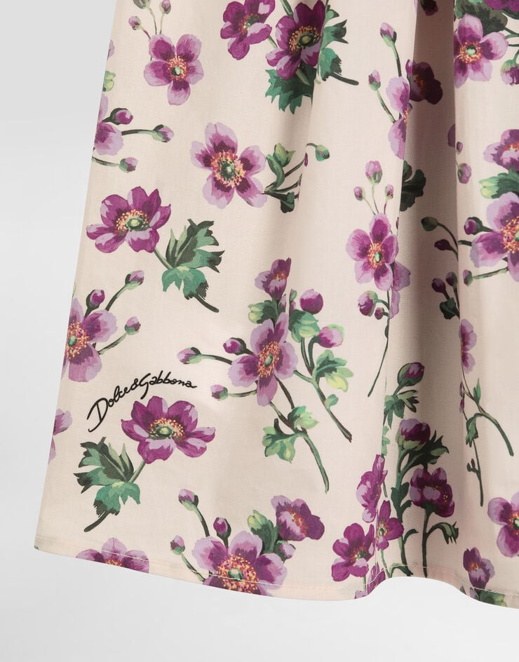 Dolce & Gabbana Flower-printJerseyand poplin dress Multicolor L5JDAQG7PHW