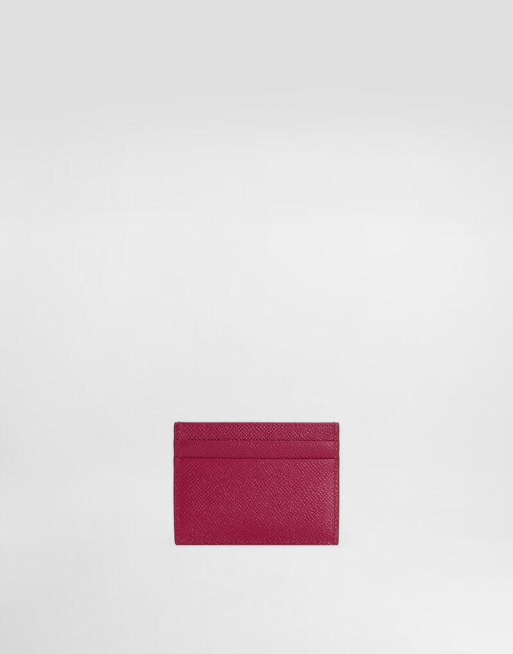 Dolce & Gabbana Portacarte in pelle di vitello dauphine Fucsia BI0330A1001