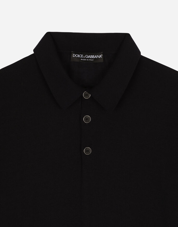 Dolce & Gabbana Extra-fine cashmere polo-shirt Blue GX831TJAWTY