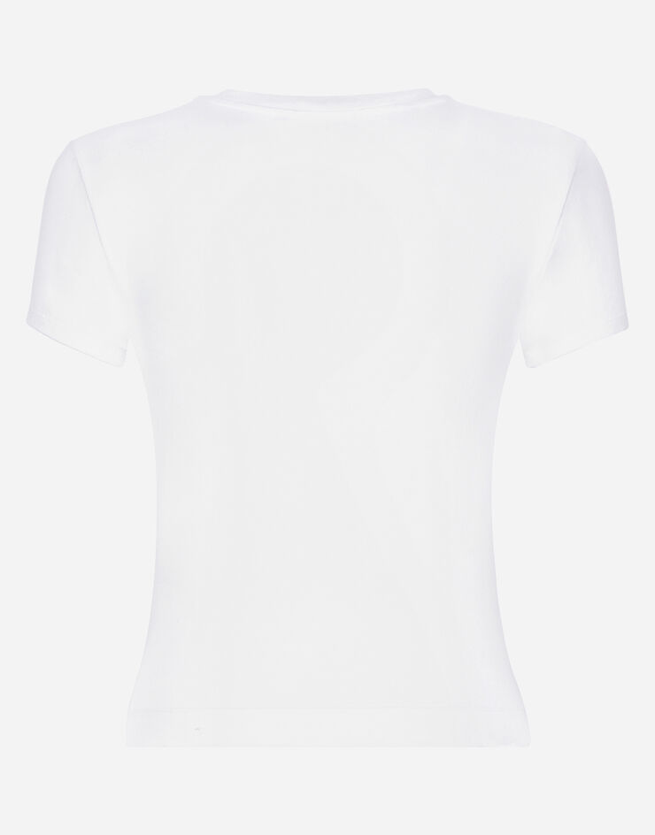 Dolce & Gabbana T-shirt in jersey con lettering Dolce&Gabbana Bianco F8U48TGDB6W