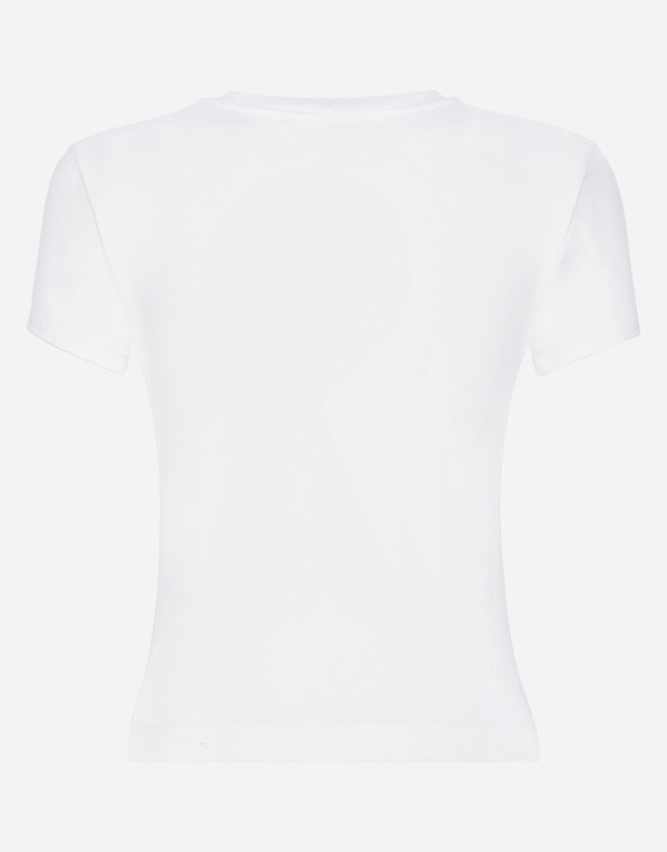 Dolce & Gabbana Camiseta de punto con inscripción Dolce&Gabbana Blanco F8U48TGDB6W