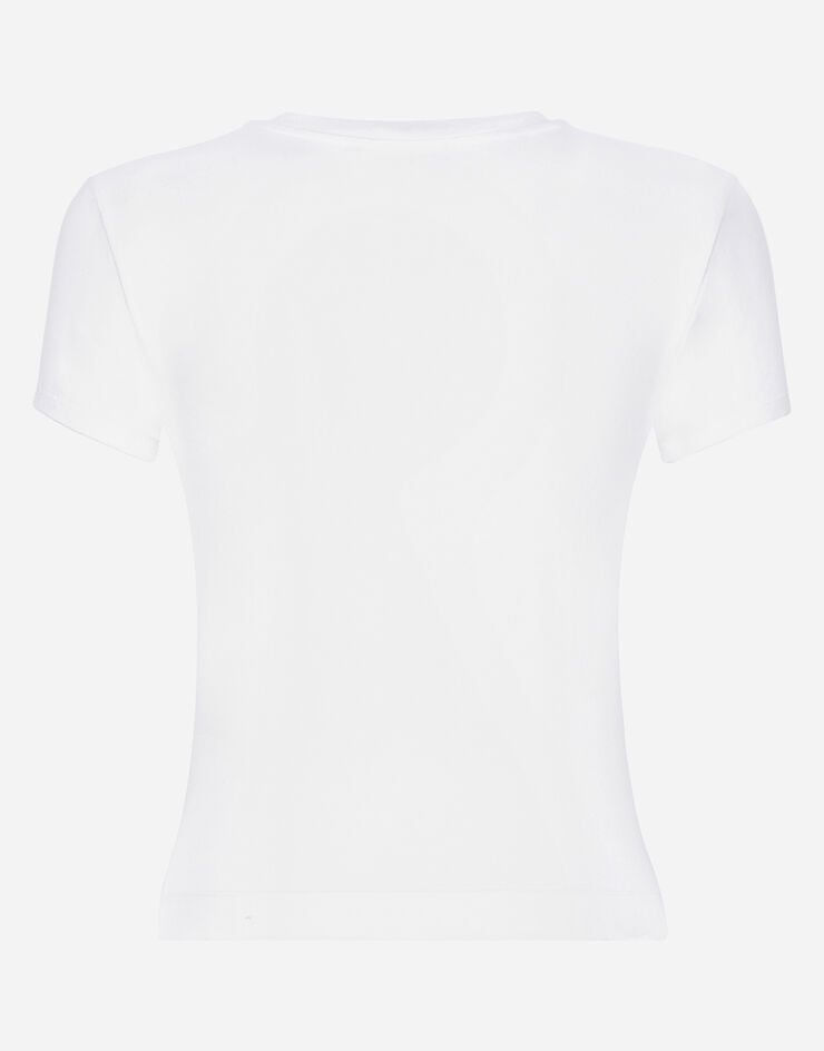 Dolce & Gabbana Camiseta de punto con inscripción Dolce&Gabbana Blanco F8U48TGDB6W