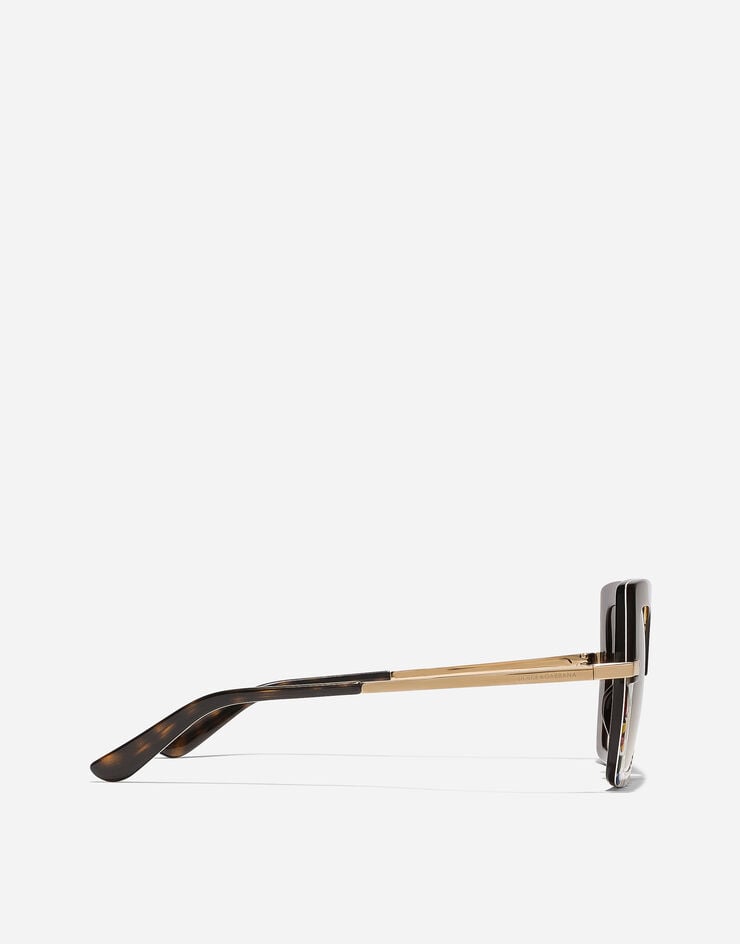 Dolce & Gabbana Солнцезащитные очки с принтом Half print ПРИНТ CARRETTO VG437BVP813