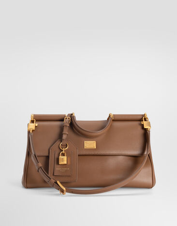 Dolce & Gabbana Medium My Sicily handbag in plongé calfskin Brown BB7782B7321