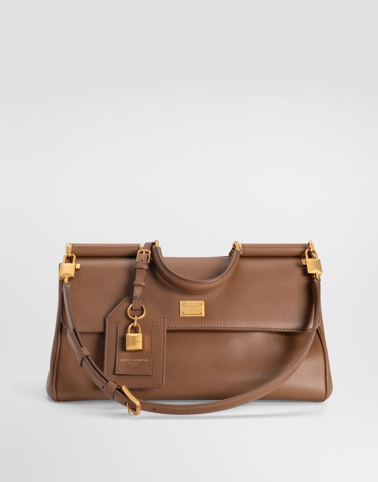 Dolce & Gabbana Medium My Sicily handbag in plongé calfskin Dolce & Gabbana Medium My Sicily handbag in plongé calfskin Brown BB7782B7321