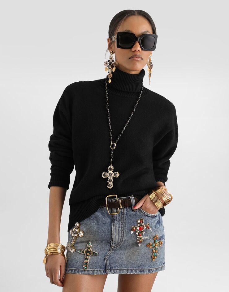 Dolce & Gabbana Wool turtleneck pullover Black FXW85ZJDVGL