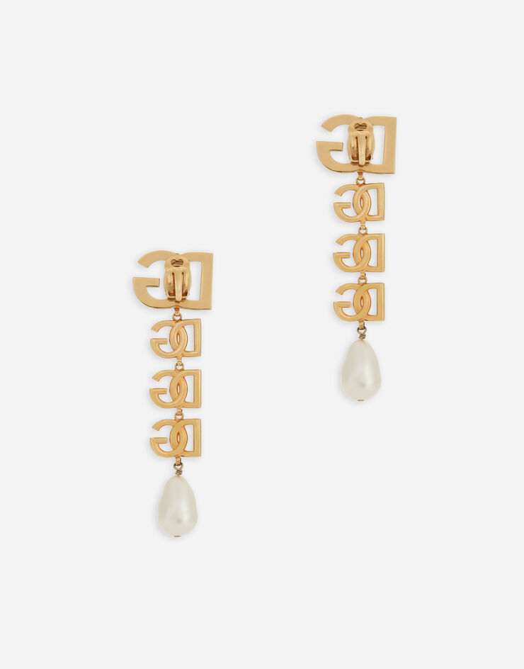 Dolce & Gabbana Clip-on earrings with DG logo ゴールド WEN6P5W1111