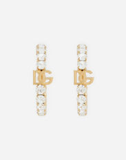 Dolce & Gabbana Creolla earrings with DG logo and rhinestones Multicolor FS215AGDAOU