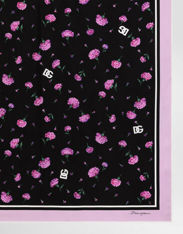Dolce & Gabbana Carnations-print silk twill scarf 90x90 Multicolor FN090RGDDLK