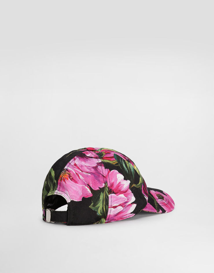 Dolce & Gabbana كاب بيسبول من جاكار قطني بطبعة زهرة الفاوانيا وتطريز شعار Dolce&Gabbana مطبعة FH667ZFSFN9