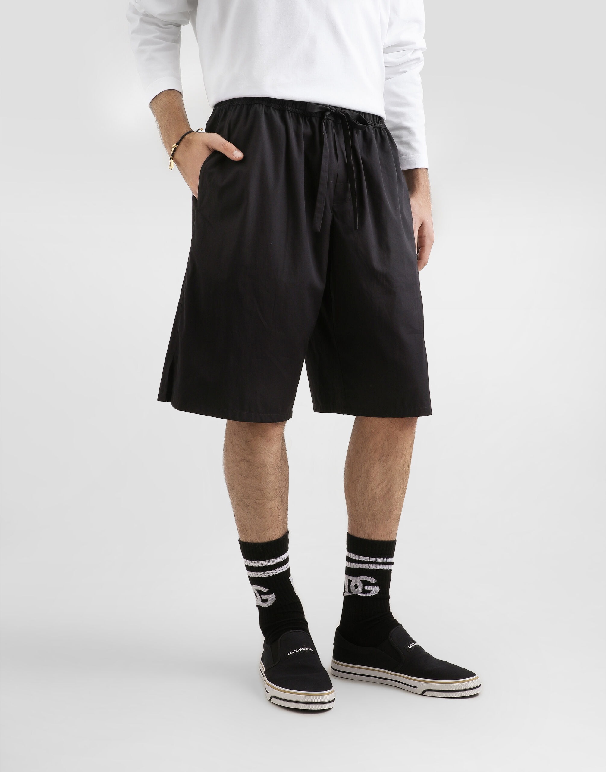 Vanity cotton bermuda shorts in Black for Men | Dolce&Gabbana® US
