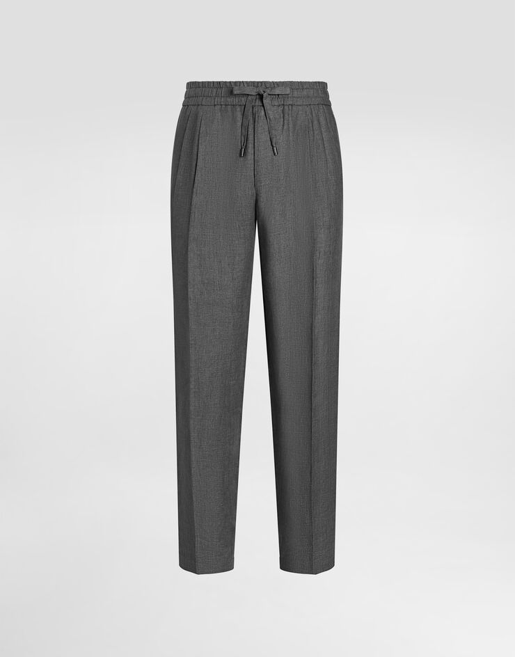 Dolce & Gabbana Jogginghose aus Leinenstoff Délavé Grau GP12QZFU4MF