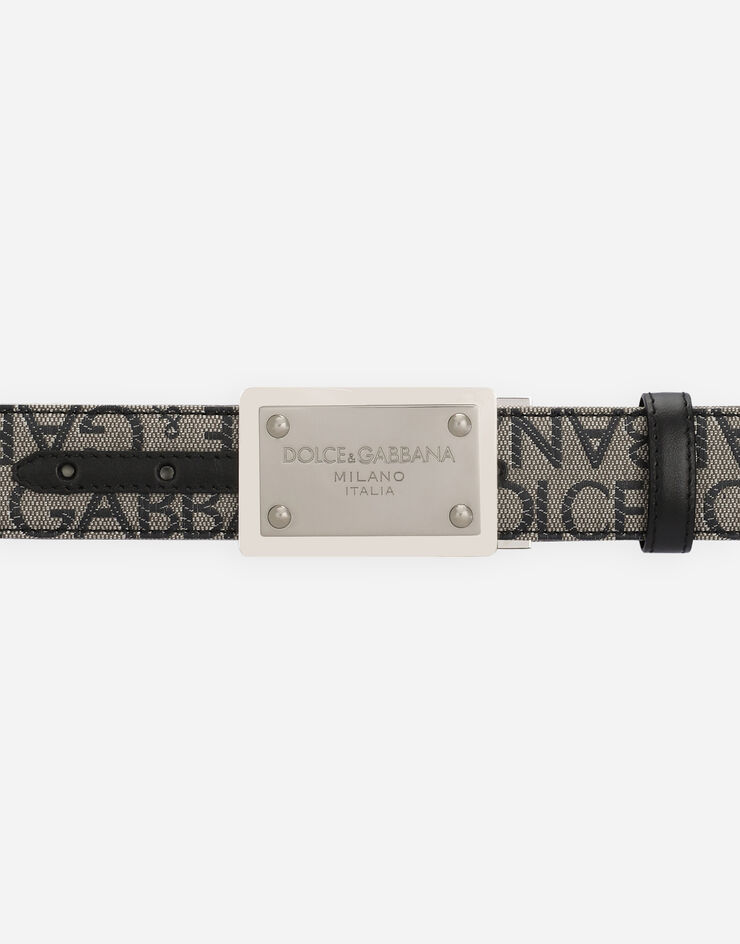 Dolce&Gabbana Coated jacquard belt with logo tag Multicolor BC4824AJ705