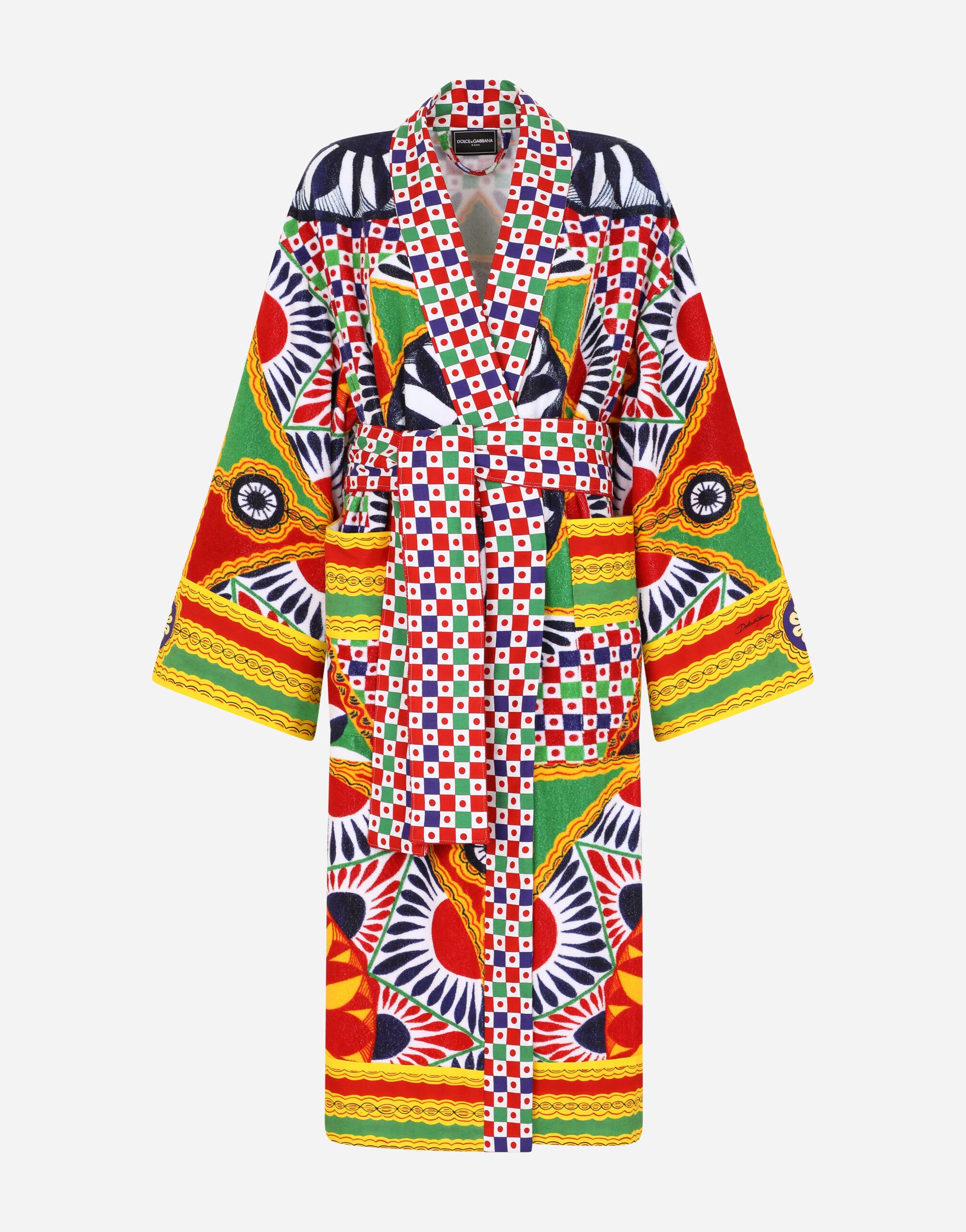 Dolce & Gabbana Terry Cotton Bath Robe Multicolor TCF010TCAGP