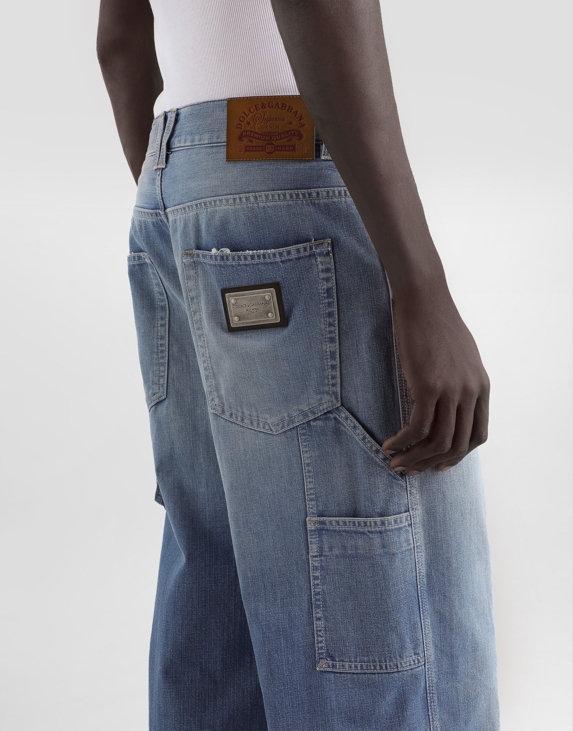 Denim trousers in Multicolor for Men | Dolce&Gabbana®