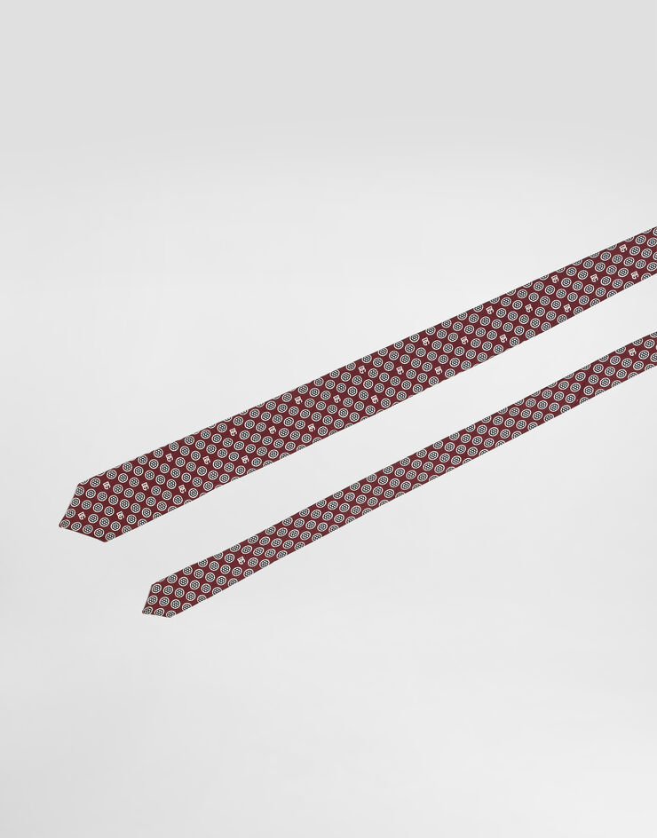 Dolce & Gabbana Martini tie with jacquard micro-designs and logo Multicolor GT149EG0WU1