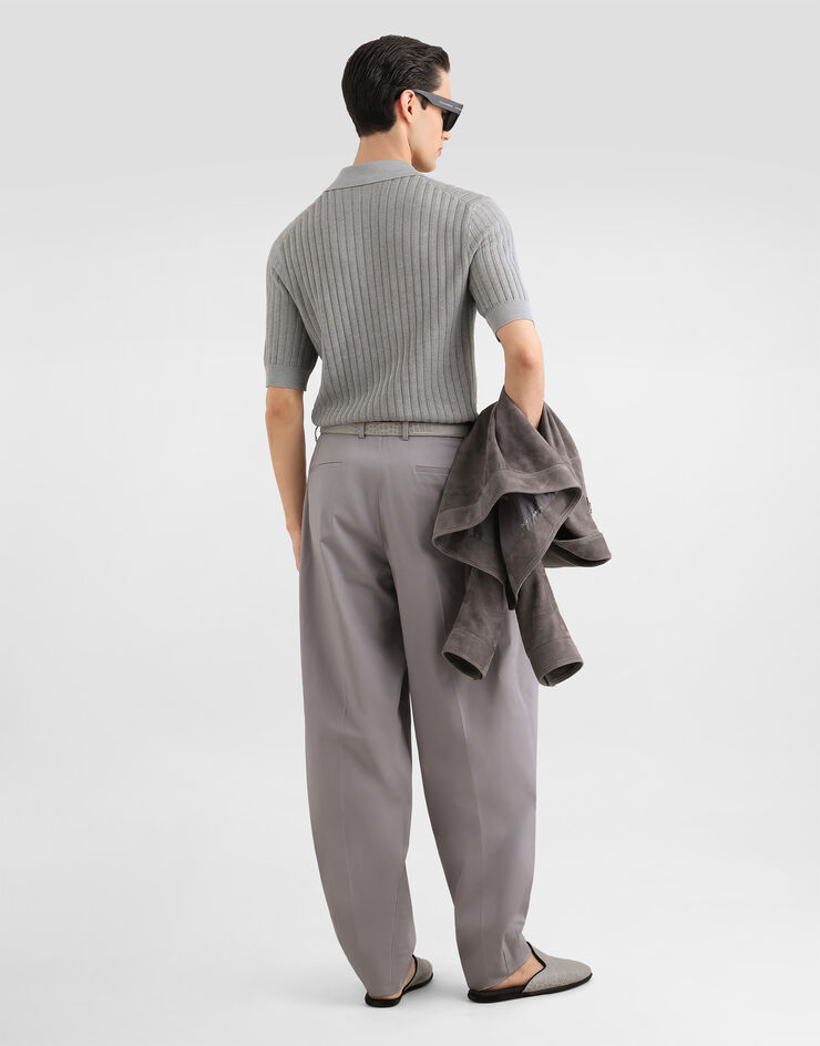 Dolce & Gabbana Silk polo shirt Grey GXZCKZJBSPV