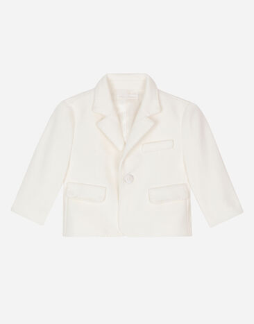 Dolce & Gabbana Veste droite classique en jersey armuré Blanc L0EGG2FU1L6