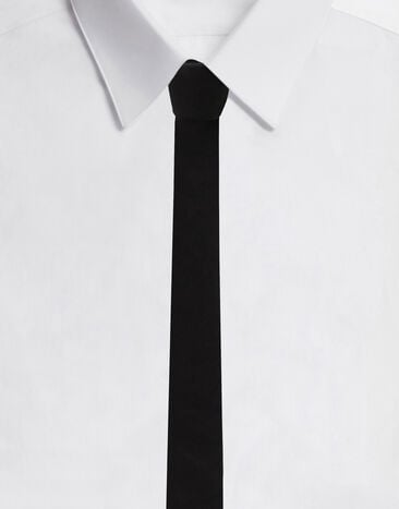 Dolce & Gabbana ربطة عنق حريرية بقصة ذهبية أبيض L43S67FJ5GU