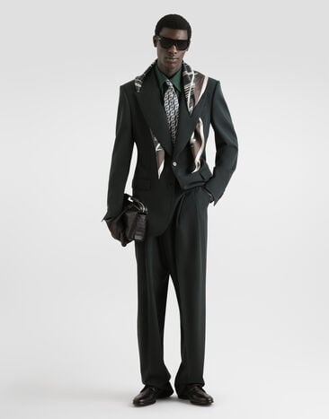 Dolce & Gabbana Single-breasted micro-rib jacket Dolce & Gabbana Single-breasted micro-rib jacket Green G2WS1TFUBG3
