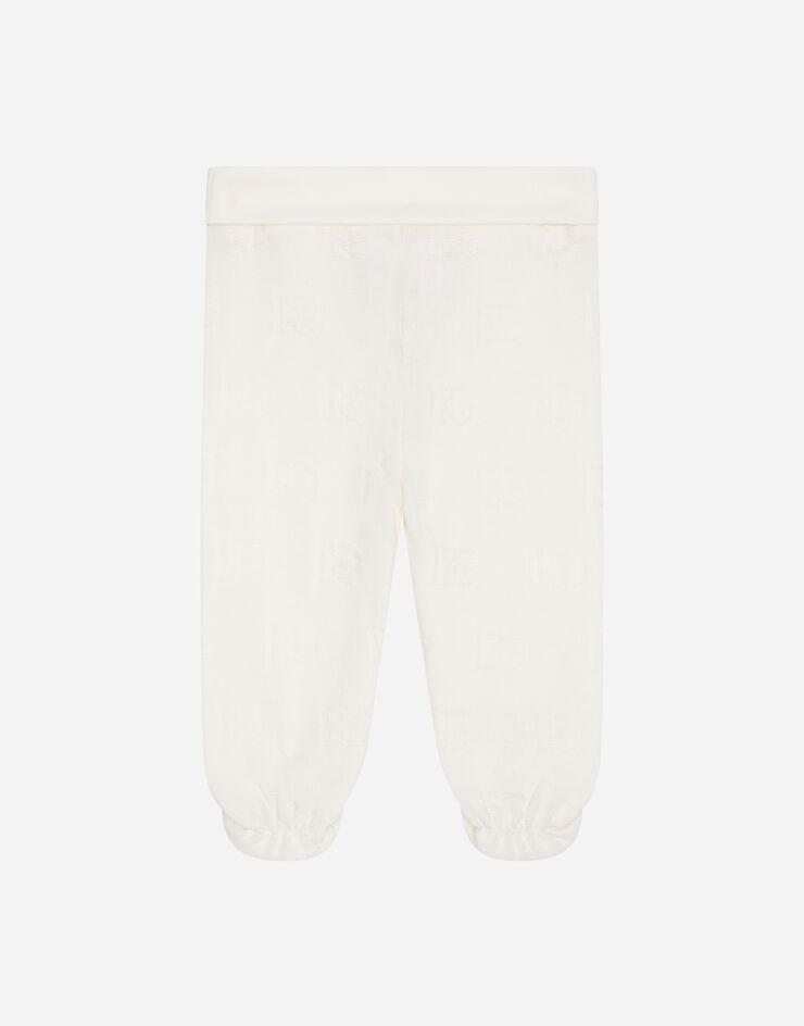 Dolce & Gabbana Jersey pants with jacquard DG logo White L1JPGIG7EY9