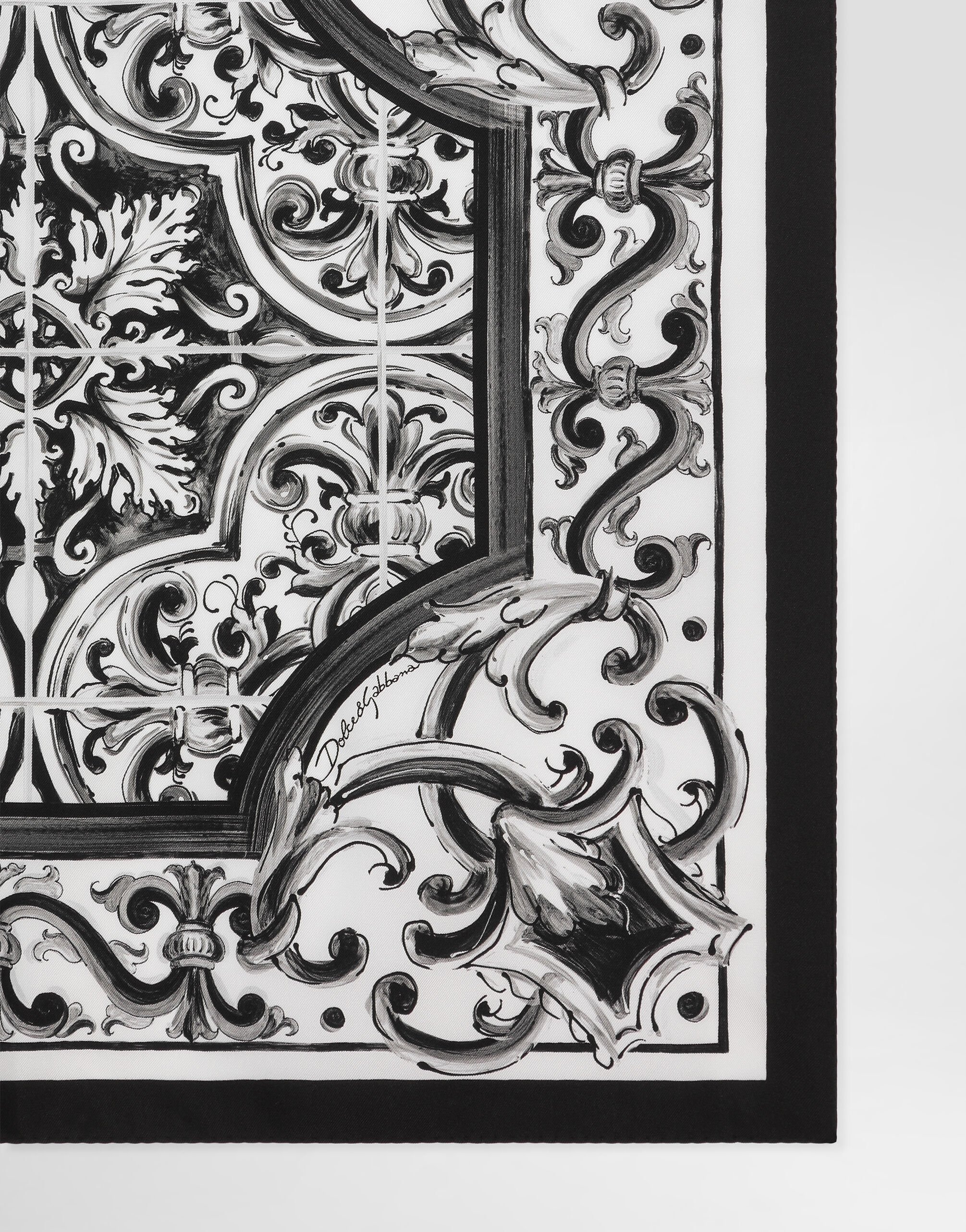 マルチカラーのメンズ マヨリカプリント ツイル スカーフ