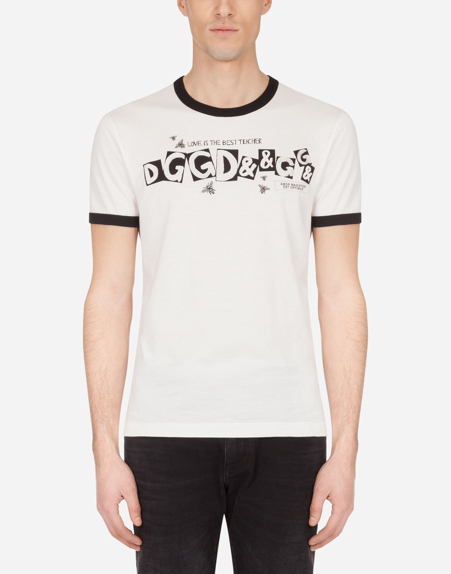 【Dolce & Gabbana】コットン Tシャツ ブランドロゴプリント Tシャツ コットン ロゴプリント